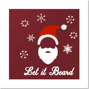 Let it Beard Christmas Hipster Posters and Art